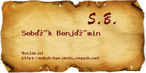 Sebők Benjámin névjegykártya